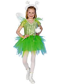 Green glitter fairy children's costume