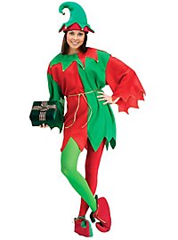 Grün-roter Weihnachtself Kostüm