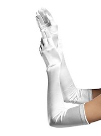Guantes De Satén Extra Largos Blancos