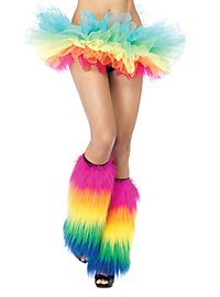 Guanti di pelliccia color arcobaleno