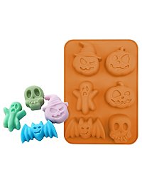 Halloween Figuren Silikonform für Eiswürfel und zum Backen 6-fach