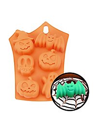Halloween pumpkins and creatures silicone mould for biscuits, baking and ice cubes 6-fold