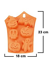 Halloween Figuren Silikonform für Eiswürfel und zum Backen 6-fach