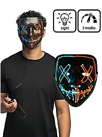 Halloween LED Maske blau-orange
