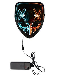 Halloween LED Maske blau-orange