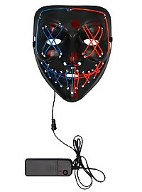 Halloween LED Maske blau-orange