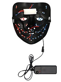Halloween LED Maske blau-orange