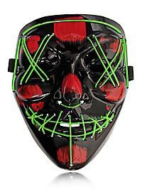 Halloween LED Maske Neon-Grøn