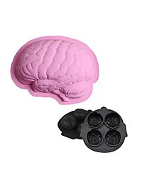 Halloween silicone moulds set brains for pudding, ice cubes and baking, set of 2