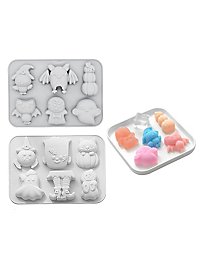 Halloween silicone moulds set cute monsters for baking and ice cubes, set of 2