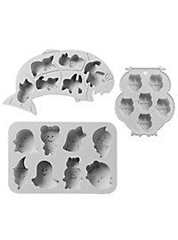 Halloween silicone moulds set ghosts, cats, owls for baking and for chocolates and ice cubes, set of 3