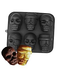 Halloween silicone moulds set skulls, pumpkins, bats for baking, for chocolates and ice cubes 3 pcs.