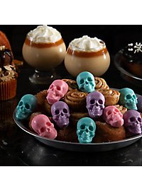 Halloween Silikonformen Set Totenkopf zum Backen, für Pralinen und Eiswürfel 3er Set