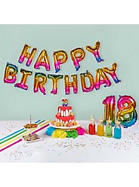 Happy Birthday foil balloon garland