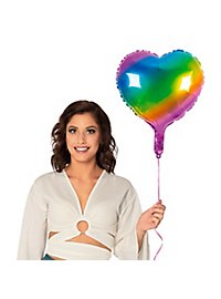 Hart folieballon regenboog