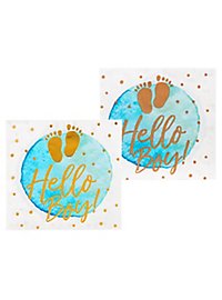 Ghirlanda di lettere in cartone Hello Boy blu e oro 140 cm per baby