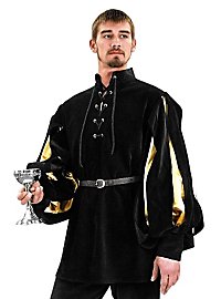Hemd mit geschlitzten Ärmeln- Armand schwarz/gold