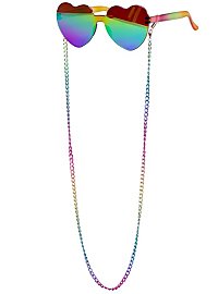 Herzbrille regenbogenfarben