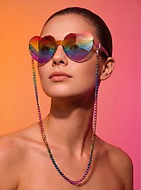 Herzbrille regenbogenfarben