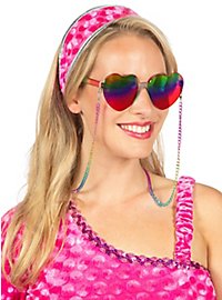 Herzbrille regenbogenfarben