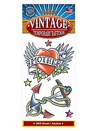 Hjerte-Anker Vintage Klæbe-Tatovering