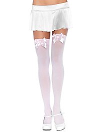 Hold up stockings with big bow light pink