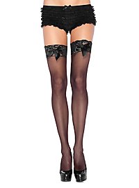 Hold up stockings with lace and bows black