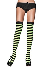 Hold ups black-neon yellow curled stockings
