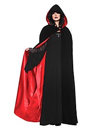 Hooded cape black-red