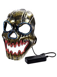 Horror face luminous mask with battery compartment