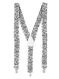 Hosenträger Pailletten silber