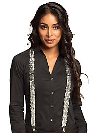 Hosenträger Pailletten silber