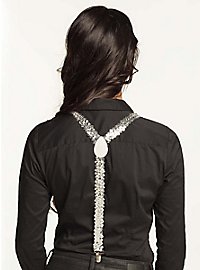Hosenträger Pailletten silber