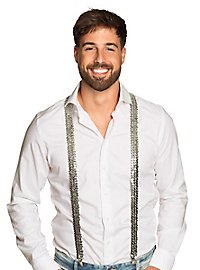 Hosenträger Pailletten silber