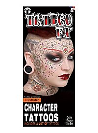 Illustrated Face Klebe-Tattoos
