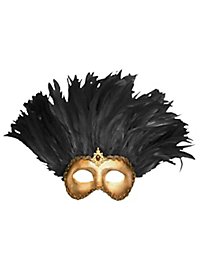 Incas Colombina oro con piume nere - masque vénitien
