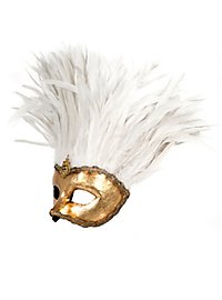 Incas Colombina oro piume bianche Venezianische Maske