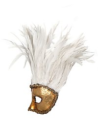 Incas Colombina oro piume bianche Venezianische Maske