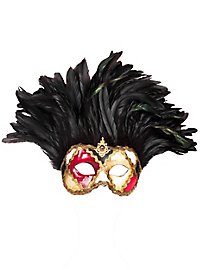 Incas Colombina Skak Farve Sorte Fjer Venetiansk Maske
