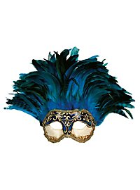 Incas Colombina Stucco craquele blu - Venezianische Maske