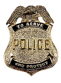Insigne doré de police américain au style ancien