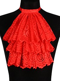 Jabot di pizzo rosso