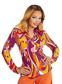 Jaren 70 Blouse Orchideeën