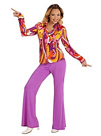 Jaren 70 Blouse Orchideeën