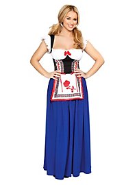 Robe Dirndl Traditionnelle Femme - Costume Bavarois, Taille Grande, Pour Oktoberfest Et Fêtes
