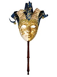 Jolly Colla oro bianco con bastone - Maschera veneziana