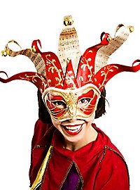 Jolly Colombina Monica Rosso Musica Venetian Mask