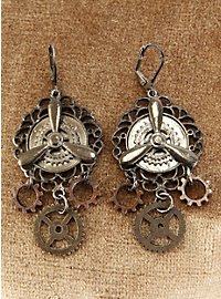 Kit de bijoux Roues dentées steampunk avec boucles d'oreille et collier