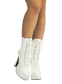 Klassische Stiefeletten halbhoch weiß