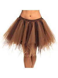 Korte tule rok bruin